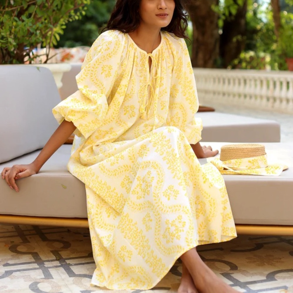 Monsoon and Beyond Handmade Gabriella Goan Summer Maxi Dress Women's Small - Picture 1 of 9